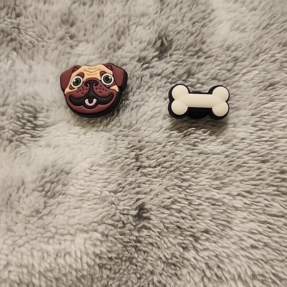 Dog and Bone Shoe Charms